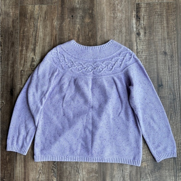 Talbots Confetti Crew Cable Sweater Lavender Women's Size Large - Picture 5 of 5